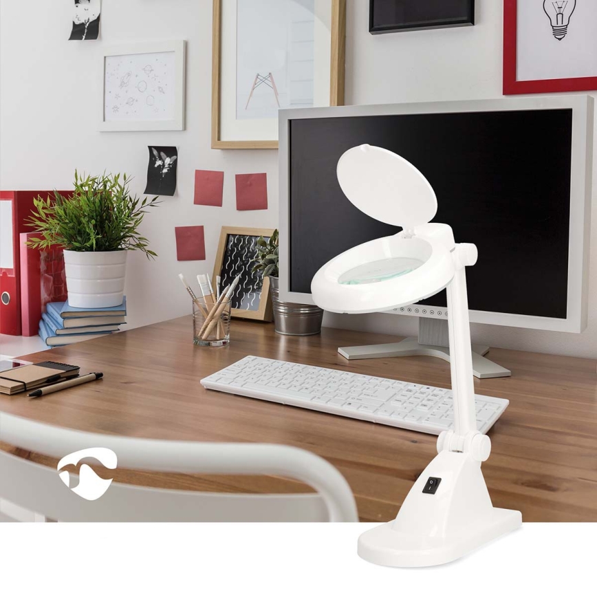 Candeeiro de Secretária LED com Lupa LED/6W/230V Branco