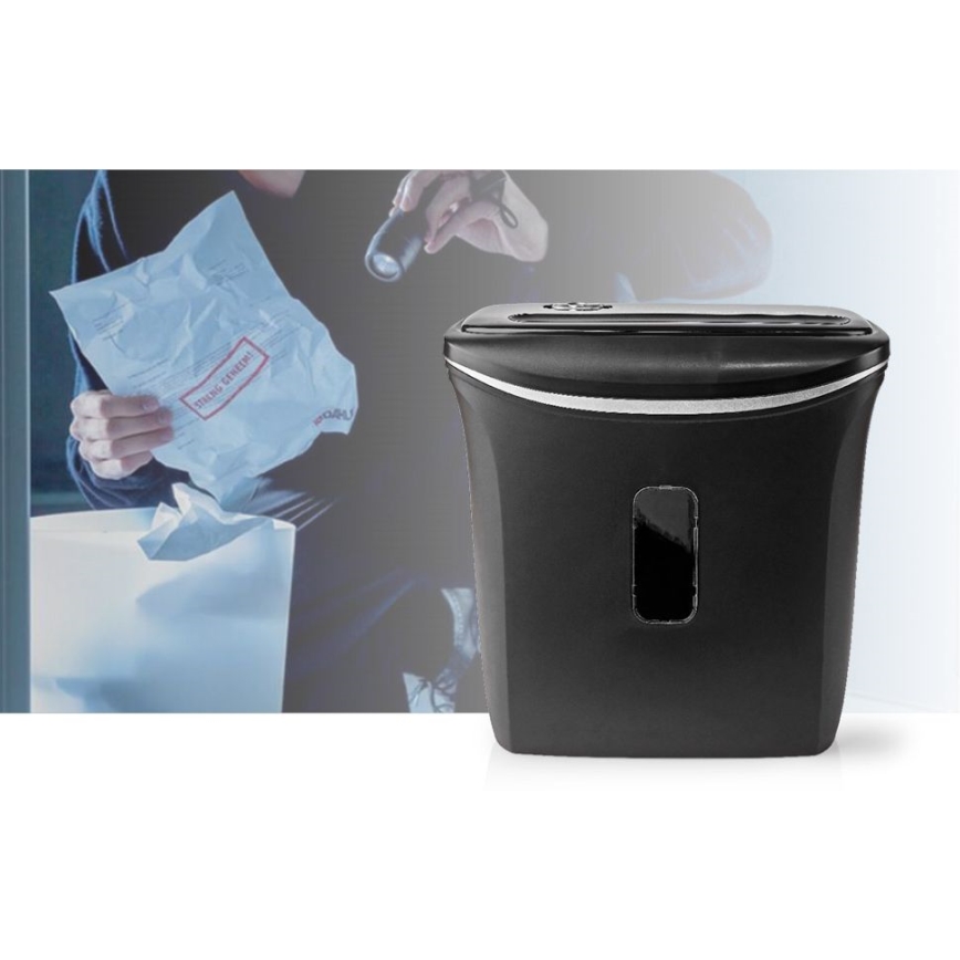 Trituradora de papel A4 volume 12 l 230V preto