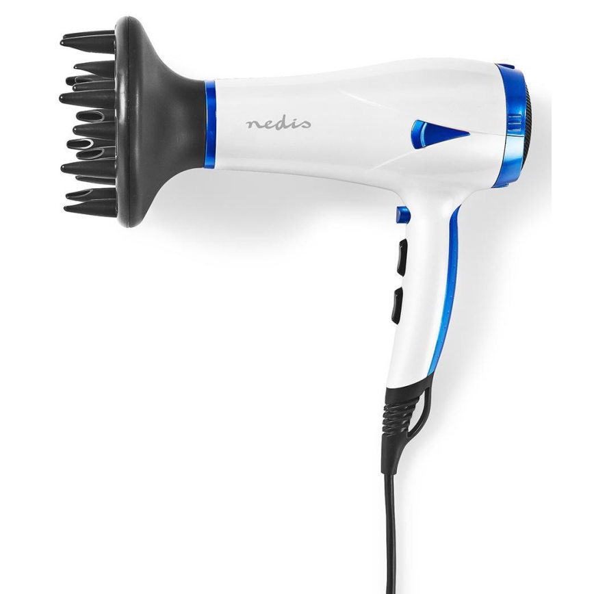 Secador de cabelo 2em1 2000W/230V branco/azul