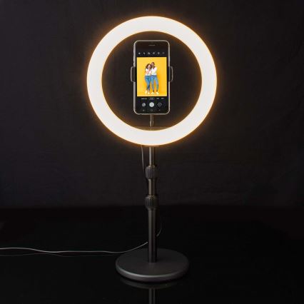 Candeeiro LED regulável com suporte para vlogging LED/6W/USB 2700-6700K
