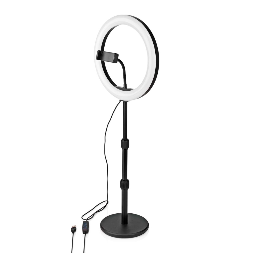 Candeeiro LED regulável com suporte para vlogging LED/6W/USB 2700-6700K