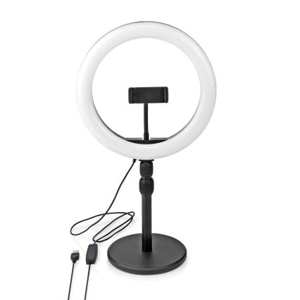 Candeeiro LED regulável com suporte para vlogging LED/6W/USB 2700-6700K