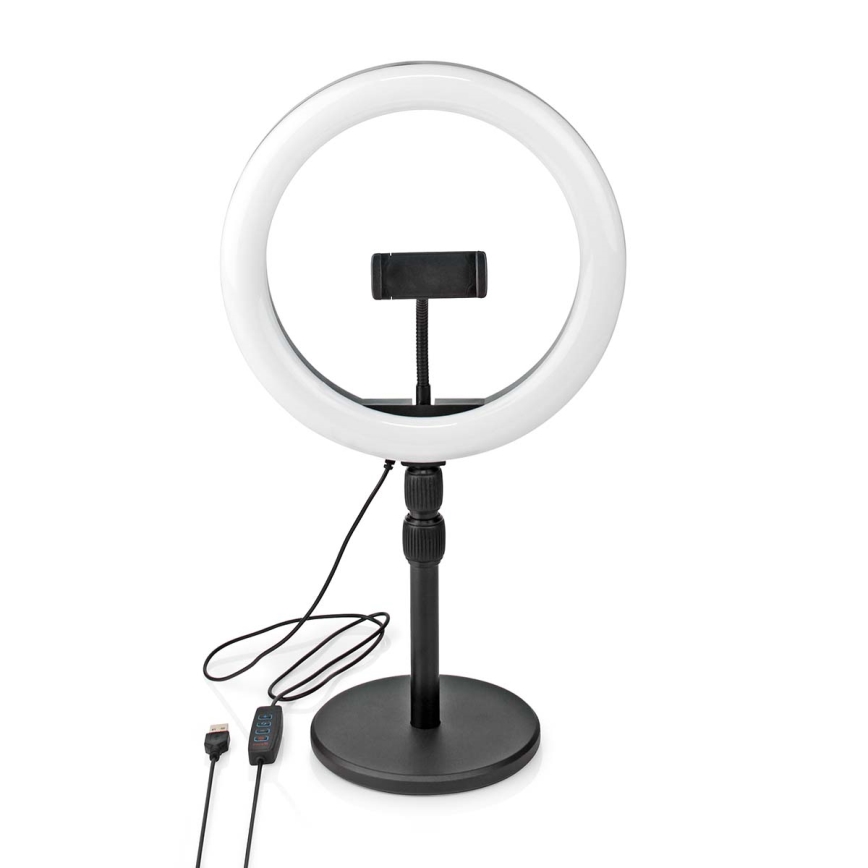 Candeeiro LED regulável com suporte para vlogging LED/6W/USB 2700-6700K