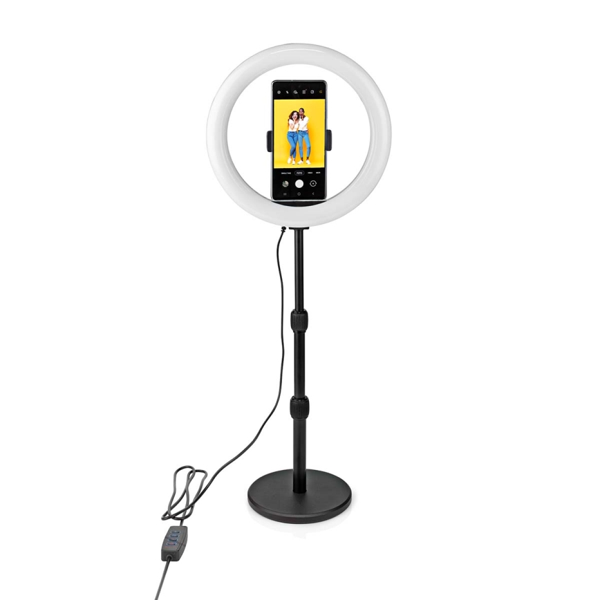 Candeeiro LED regulável com suporte para vlogging LED/6W/USB 2700-6700K