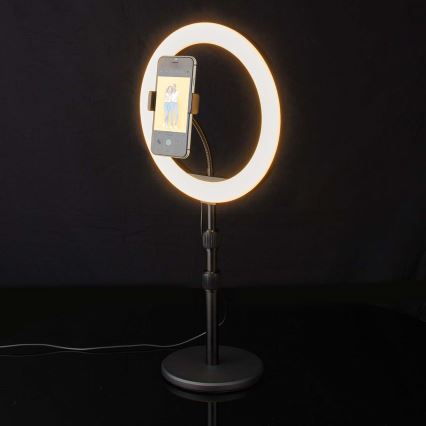 Candeeiro LED regulável com suporte para vlogging LED/6W/USB 2700-6700K
