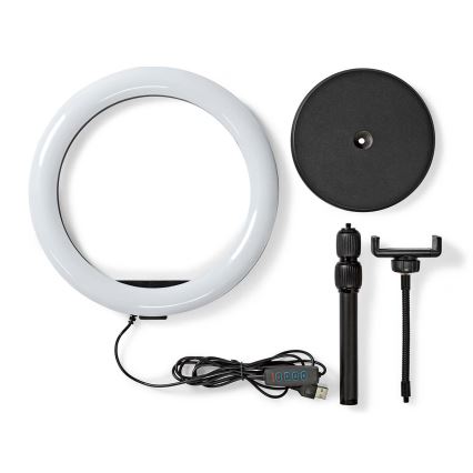 Candeeiro LED regulável com suporte para vlogging LED/6W/USB 2700-6700K