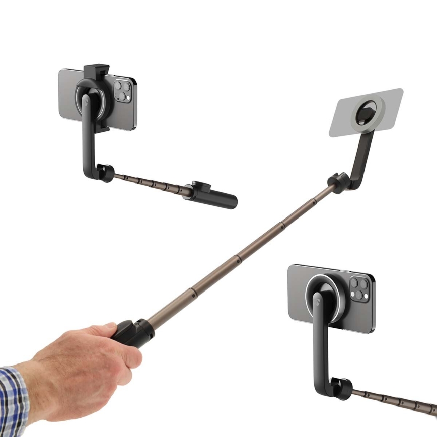 Bastão magnético dobrável para selfies 2em1 com um suporte + comando