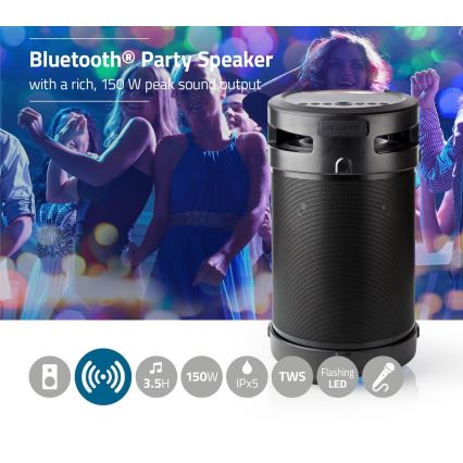 Coluna de Som LED Recarregável 210W/4400 mAh IPX5
