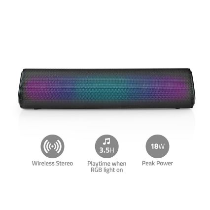 Coluna portátil LED RGB 18W/1200 mAh