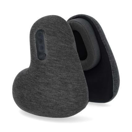 Travesseiro de viagem com auscultadores sem fios integrados 400 mAh cinza