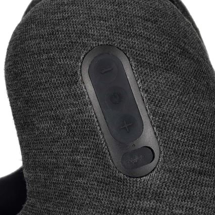 Travesseiro de viagem com auscultadores sem fios integrados 400 mAh cinza