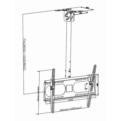 Suporte de teto para TV 42-65”