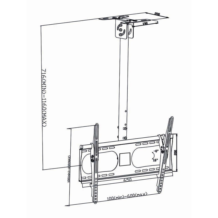 Suporte de teto para TV 42-65”