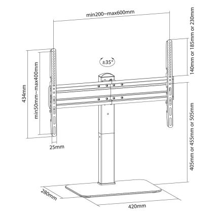 Suporte rotativo para TV 37-70”