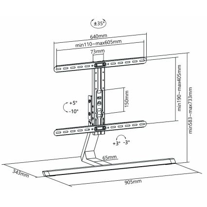 Suporte para TV Full Motion 37-75”