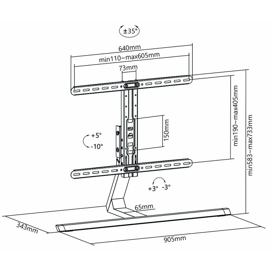 Suporte para TV Full Motion 37-75”