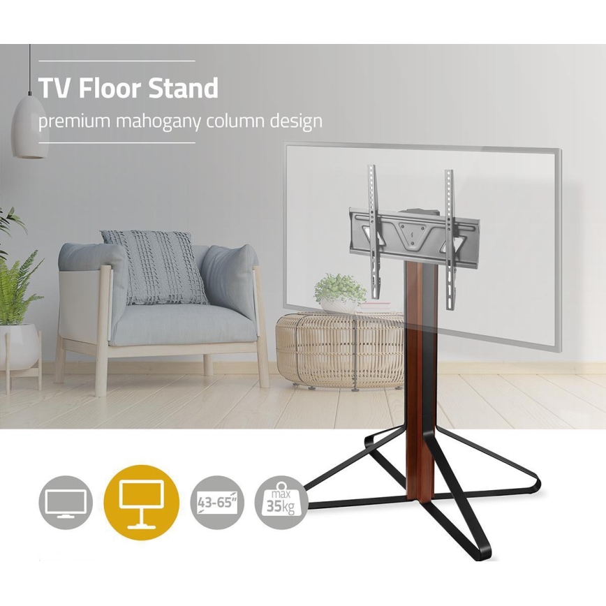 Suporte de chão para TV 43-65” mogno