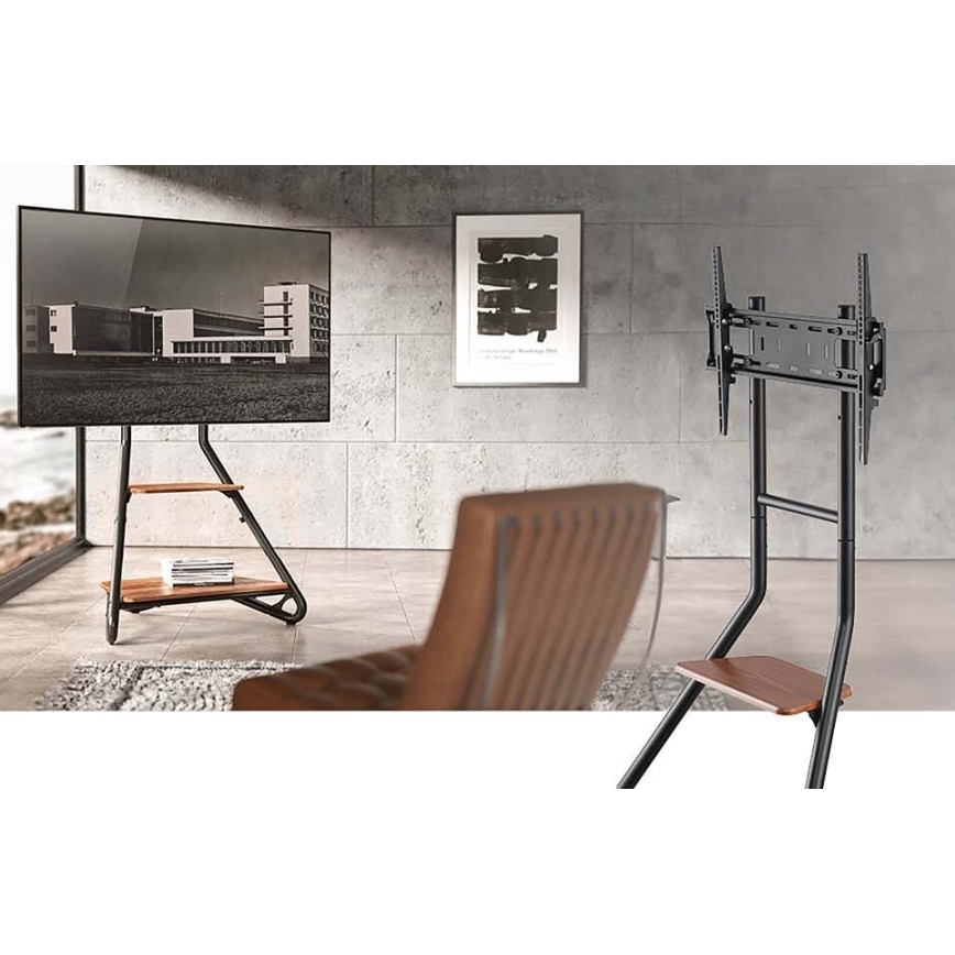 Suporte de chão para TV 37-75" preto/castanho