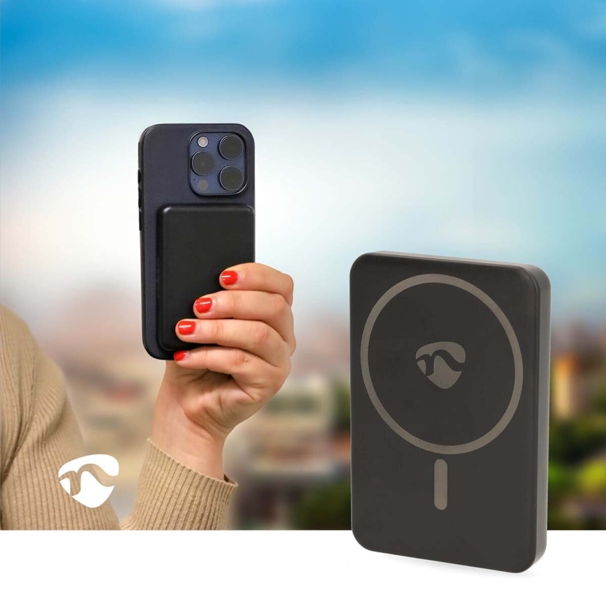 Power Bank 2em1 MagSafe 5000 mAh preto