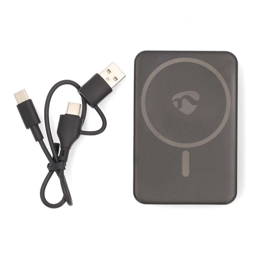 Power Bank 2em1 MagSafe 5000 mAh preto