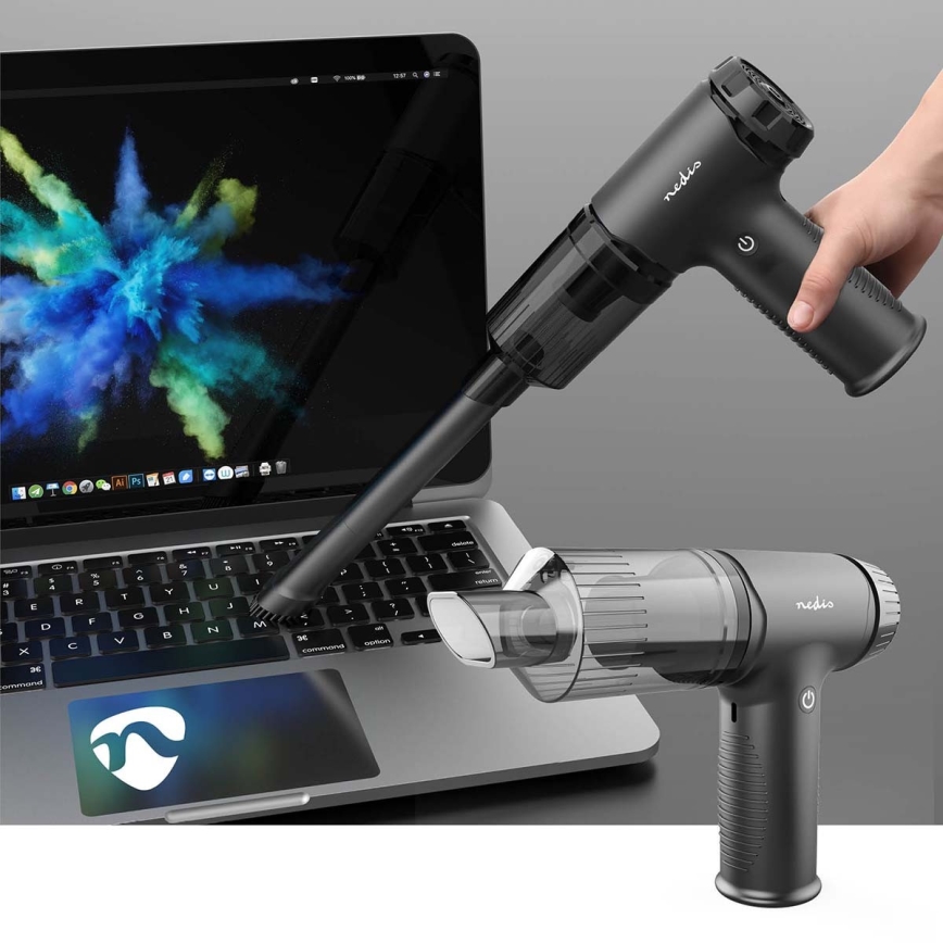 Aspirador de mão recarregável 2em1 90W/6000 mAh cinzento/preto