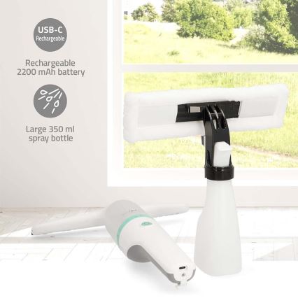 Aspirador de janela recarregável 12W/2200 mAh IPX4