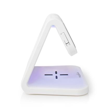 Relógio despertador com carregador sem fios LED/10W/230V branco