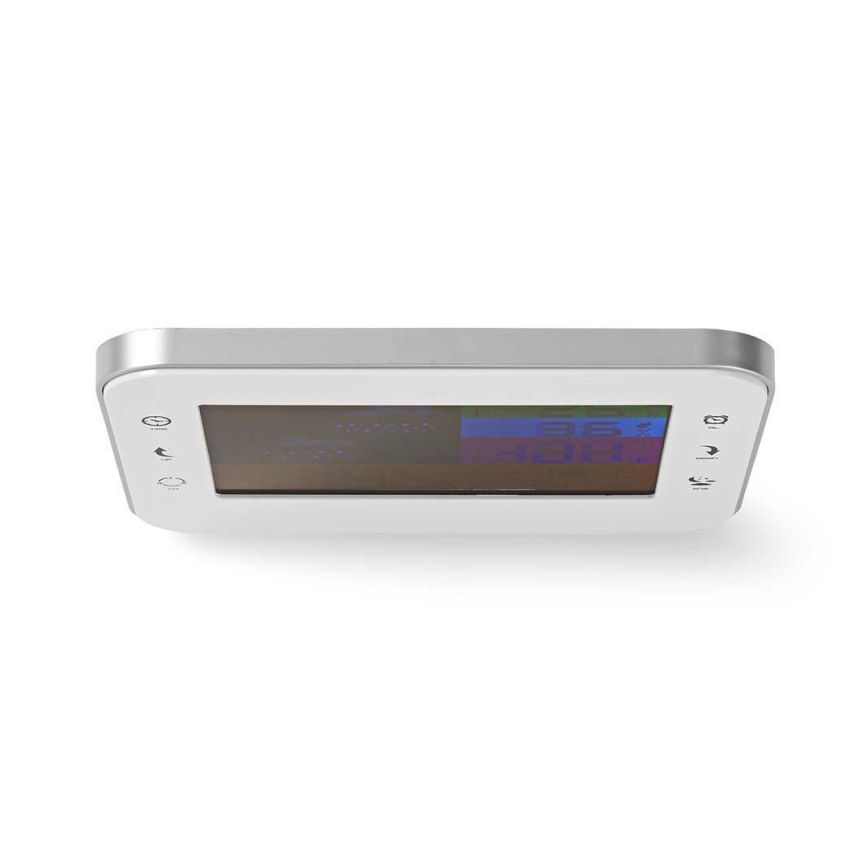 Estação meteorológica com ecrã LCD a cores 230V/3xAAA + 2xAA branco