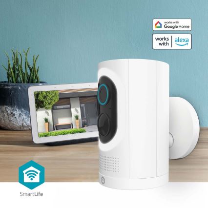 Câmara inteligente 3MP Full HD 1296p 6700 mAh Wi-Fi Tuya IP65