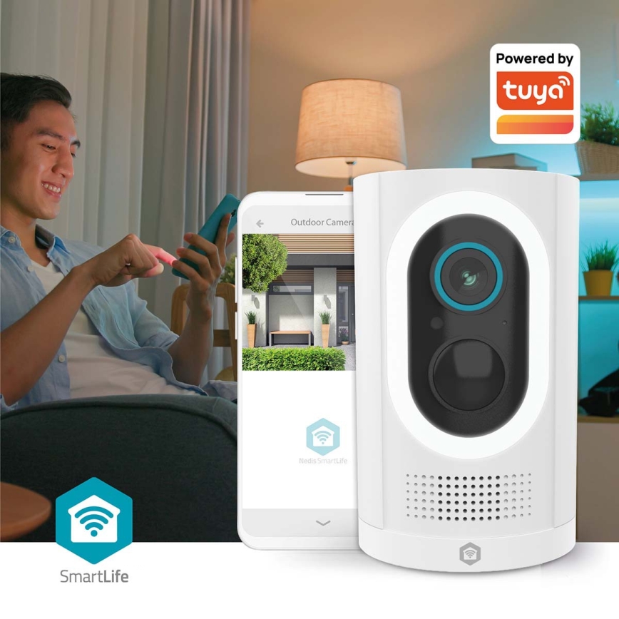 Câmara inteligente 3MP Full HD 1296p 6700 mAh Wi-Fi Tuya IP65