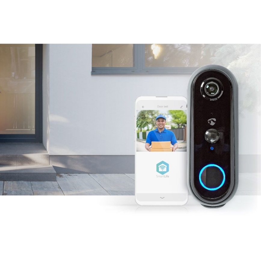 Video porteiro com sensor de movimento Full HD 1080p 5200 mAh Wi-Fi IP54