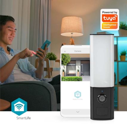 Câmara exterior inteligente Smartlife Full HD 1080p com iluminação LED Wi-Fi Tuya IP65