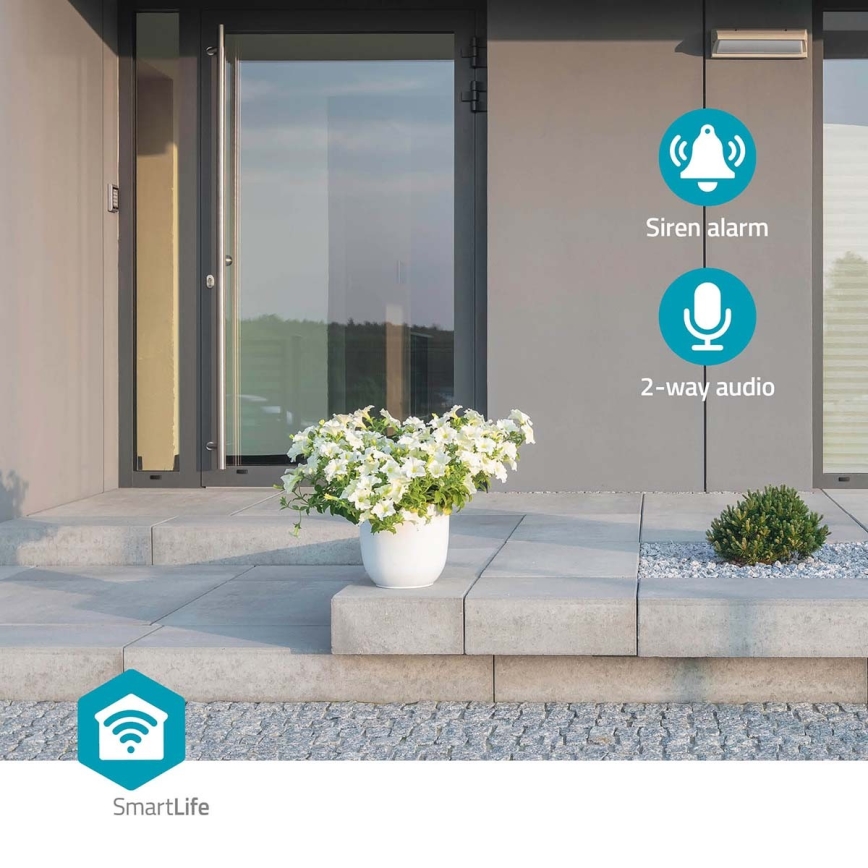 Câmara exterior inteligente Smartlife Full HD 1080p com iluminação LED Wi-Fi Tuya IP65