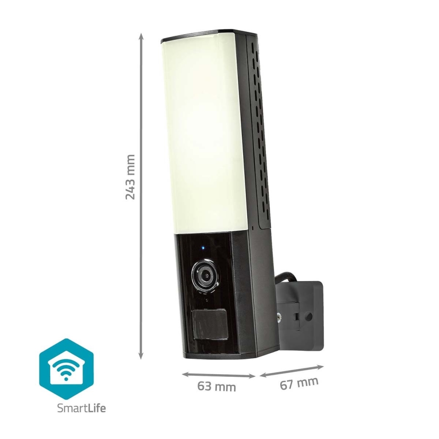 Câmara exterior inteligente Smartlife Full HD 1080p com iluminação LED Wi-Fi Tuya IP65