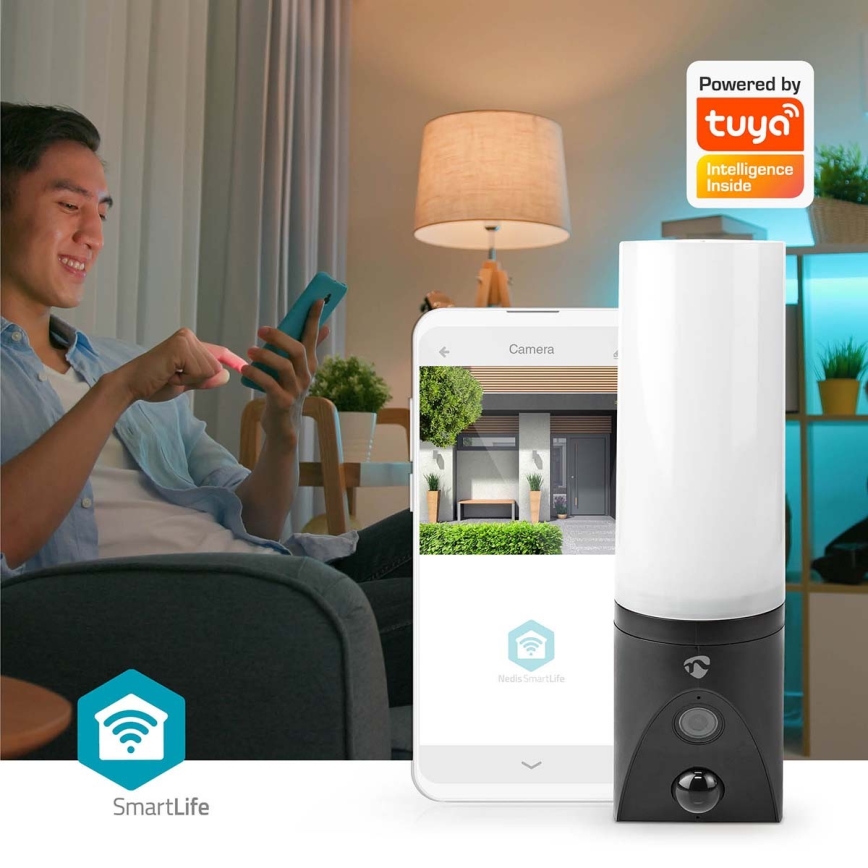 Câmara exterior inteligente SmartLife Full HD 1080p com iluminação LED Wi-Fi Tuya IP65