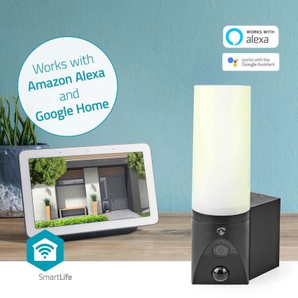 Câmara exterior inteligente SmartLife Full HD 1080p com iluminação LED Wi-Fi Tuya IP65