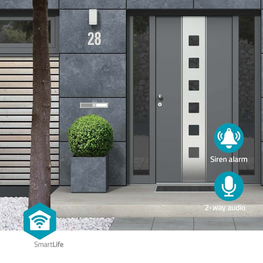 Câmara exterior inteligente SmartLife Full HD 1080p com iluminação LED Wi-Fi Tuya IP65