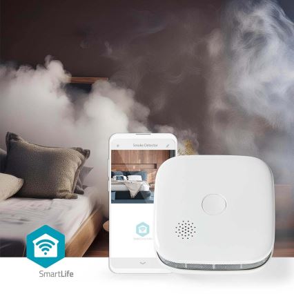 Detetor de fumos SmartLife 3V/1xCR123A Wi-Fi Tuya
