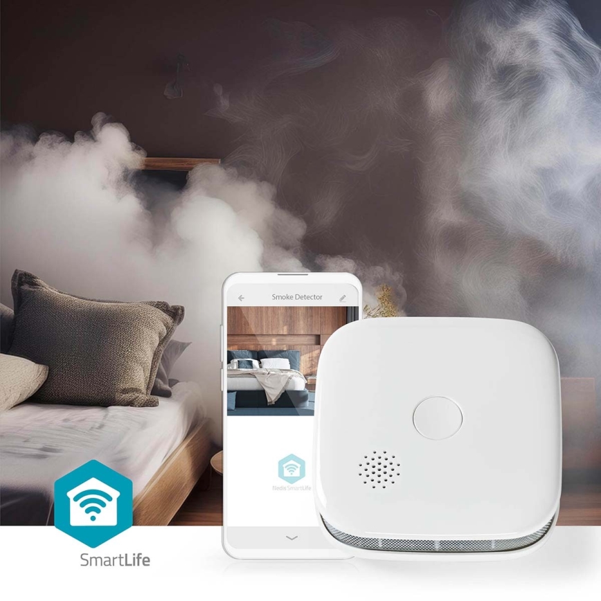Detetor de fumos SmartLife 3V/1xCR123A Wi-Fi Tuya