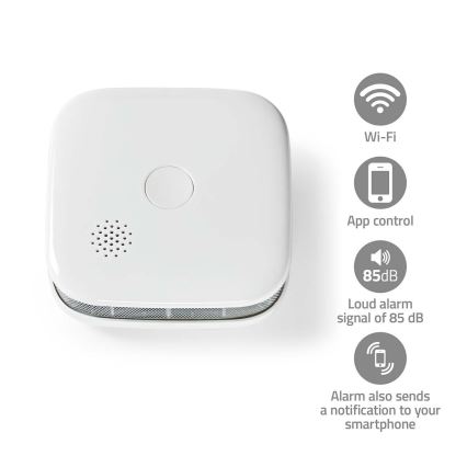Detetor de fumos SmartLife 3V/1xCR123A Wi-Fi Tuya
