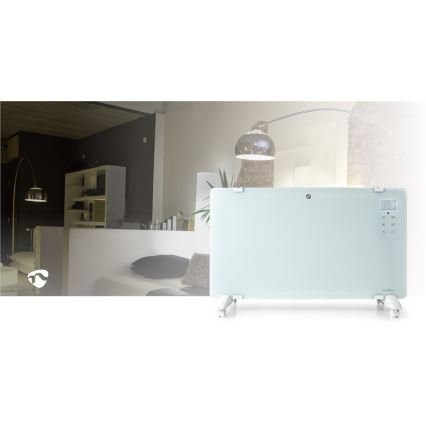 Aquecedor elétrico/convector 2000W/230V com Wi‑Fi, IP24 e termostato