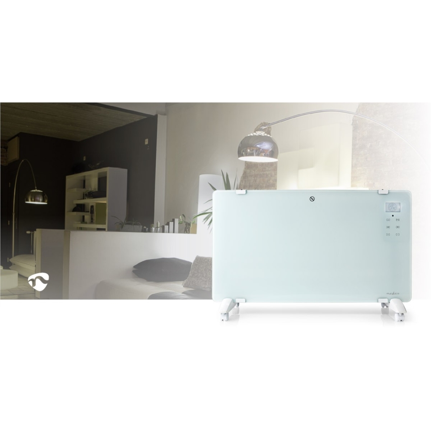 Aquecedor elétrico/convector 2000W/230V com Wi‑Fi, IP24 e termostato