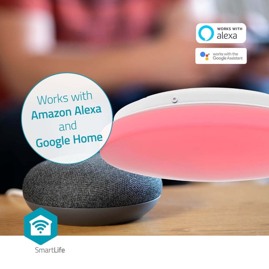 Iluminação de teto LED RGBW para casa de banho com regulação SmartLife LED/18W/230V 2700-6500K IP44 Wi-Fi Tuya