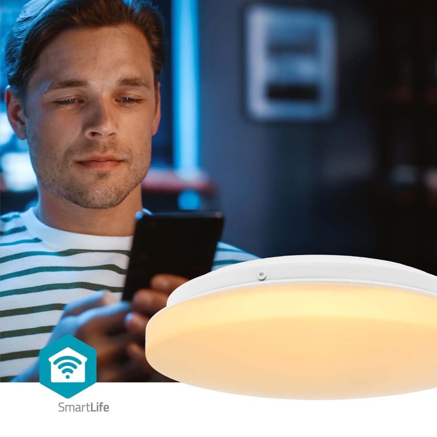 Iluminação de teto LED RGBW para casa de banho com regulação SmartLife LED/18W/230V 2700-6500K IP44 Wi-Fi Tuya