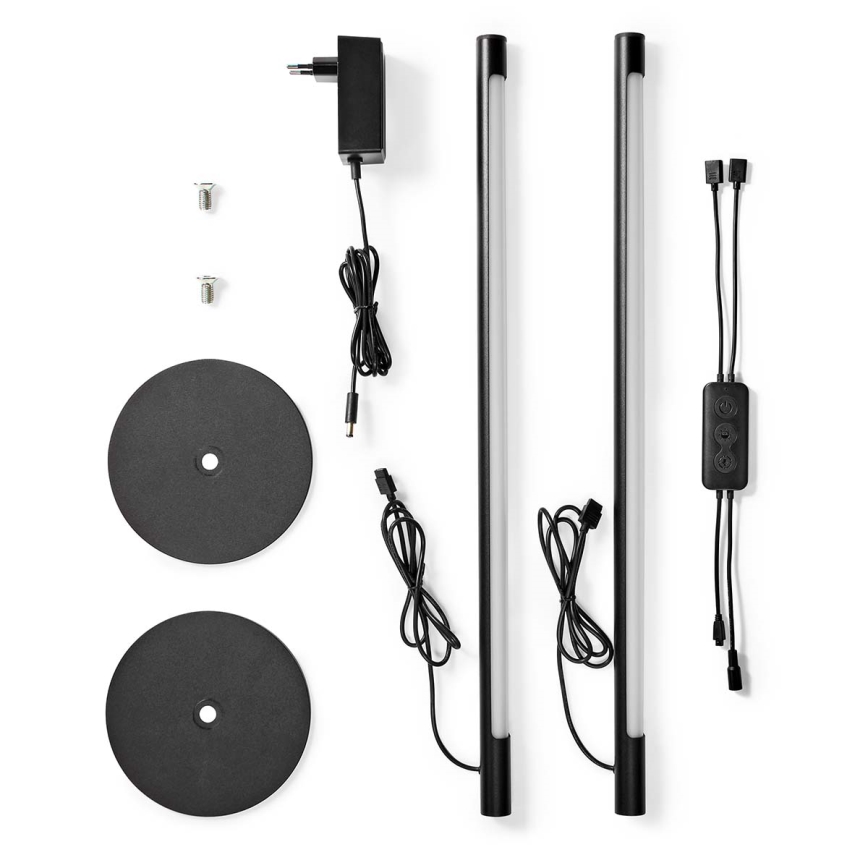 Nedis WIFILD10RGBW-CONJUNTO 2x Candeeiros de mesa LED RGBIC com regulação LED/36W/230V 2700-6500K + comando