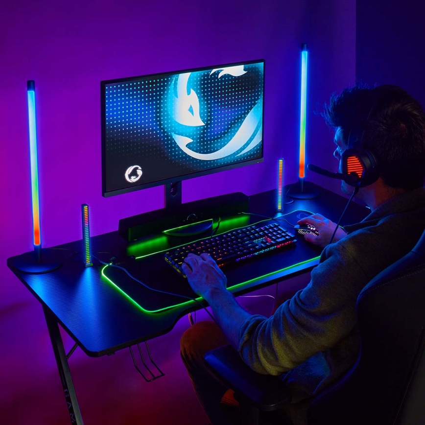 CONJUNTO 2x Lâmpada de Mesa LED RGBIC Regulável SmartLife LED/36W/230V 55 cm 2700-6500K Wi-Fi Tuya + controlo remoto