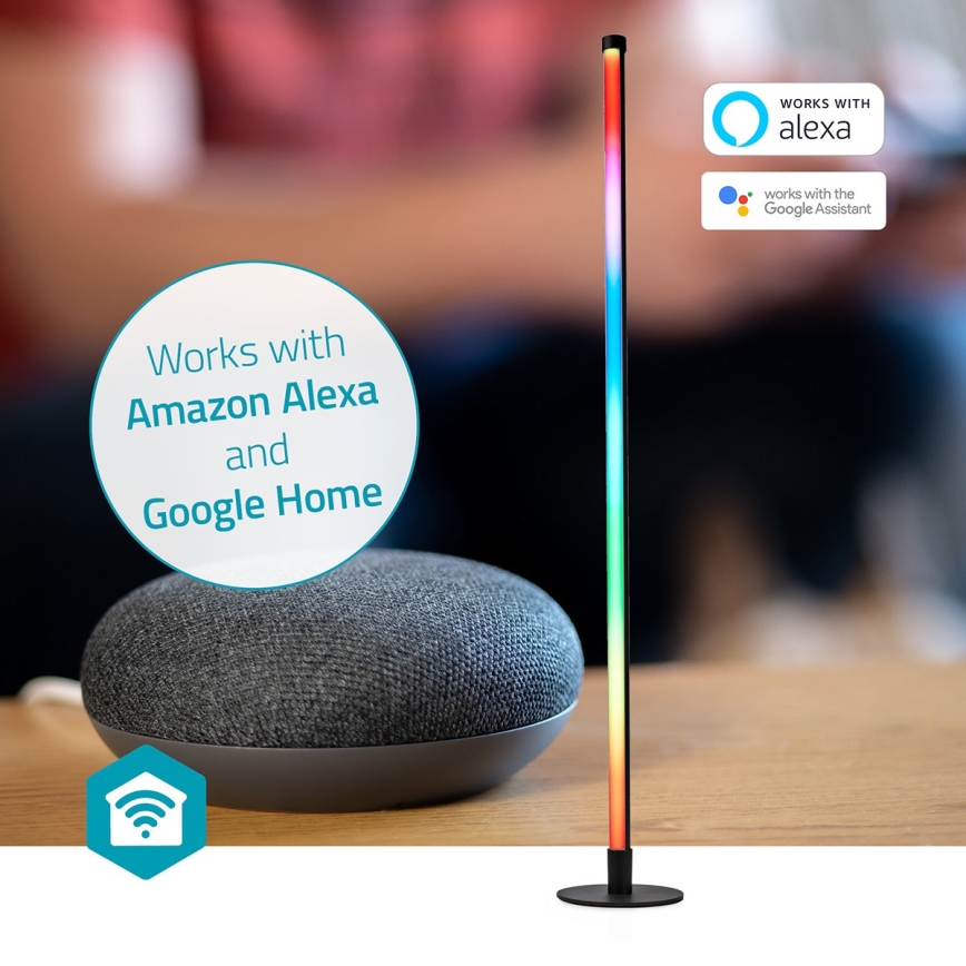 Candeeiro de chão LED RGBIC com regulação Smartlife LED/10W/230V 100,5 cm 2700-6500K Wi-Fi Tuya + comando