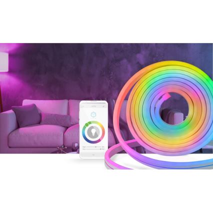 Tira exterior LED RGB Regulável SmartLife 6m 32W/230V Wi-Fi IP65+ controlo remoto