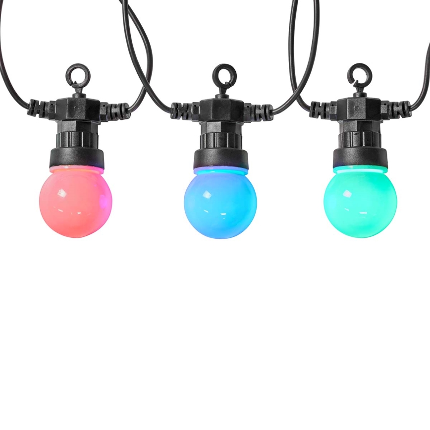 Corrente decorativa exterior LED RGB 20xLED/8 funções 13m IP65 Wi-Fi Tuya
