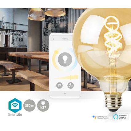 Lâmpada LED com regulação E27/4,9W/230V Wi-Fi 1800-6500K